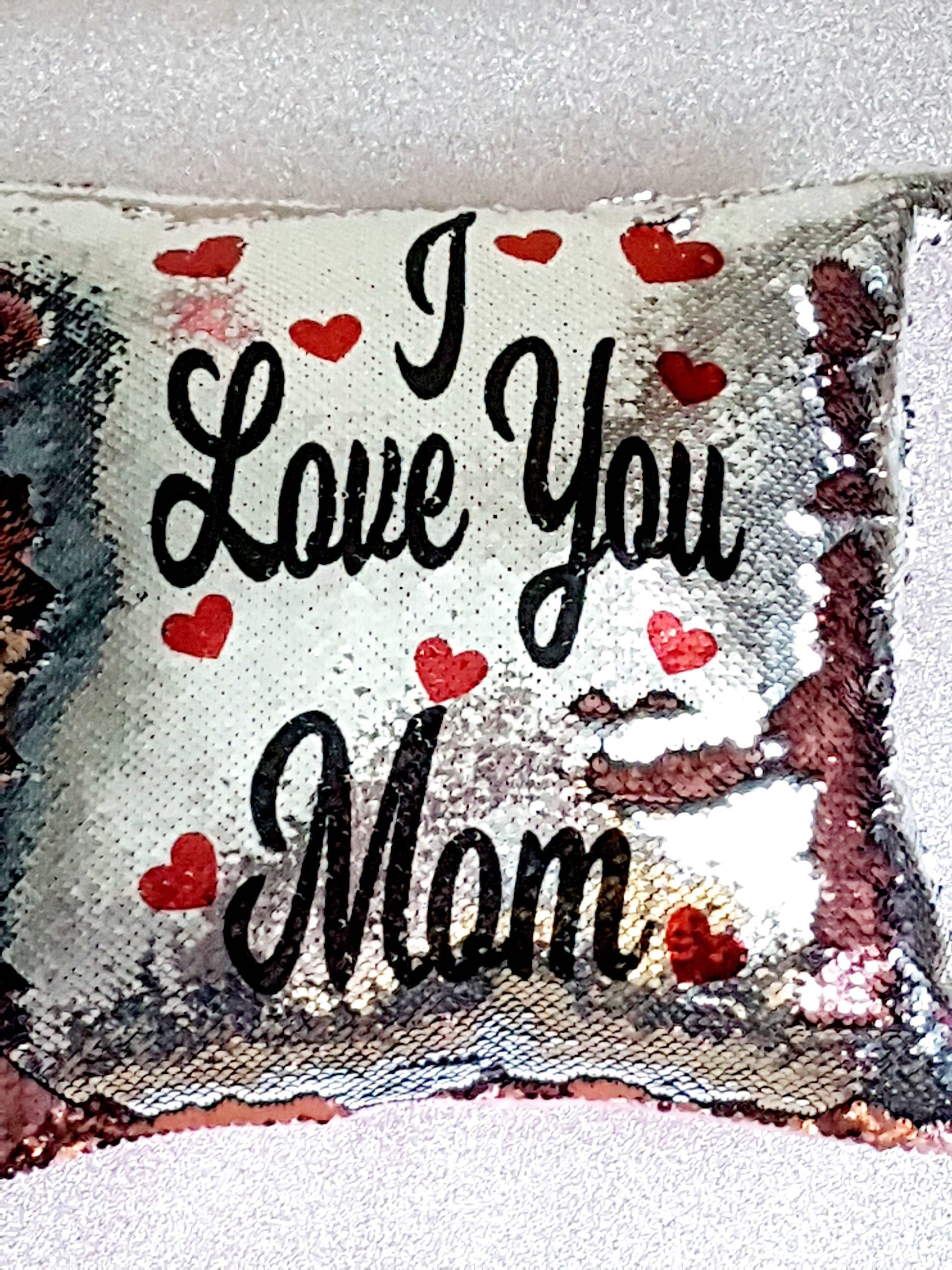 Personalised I love You Reversible Sequin Cushion