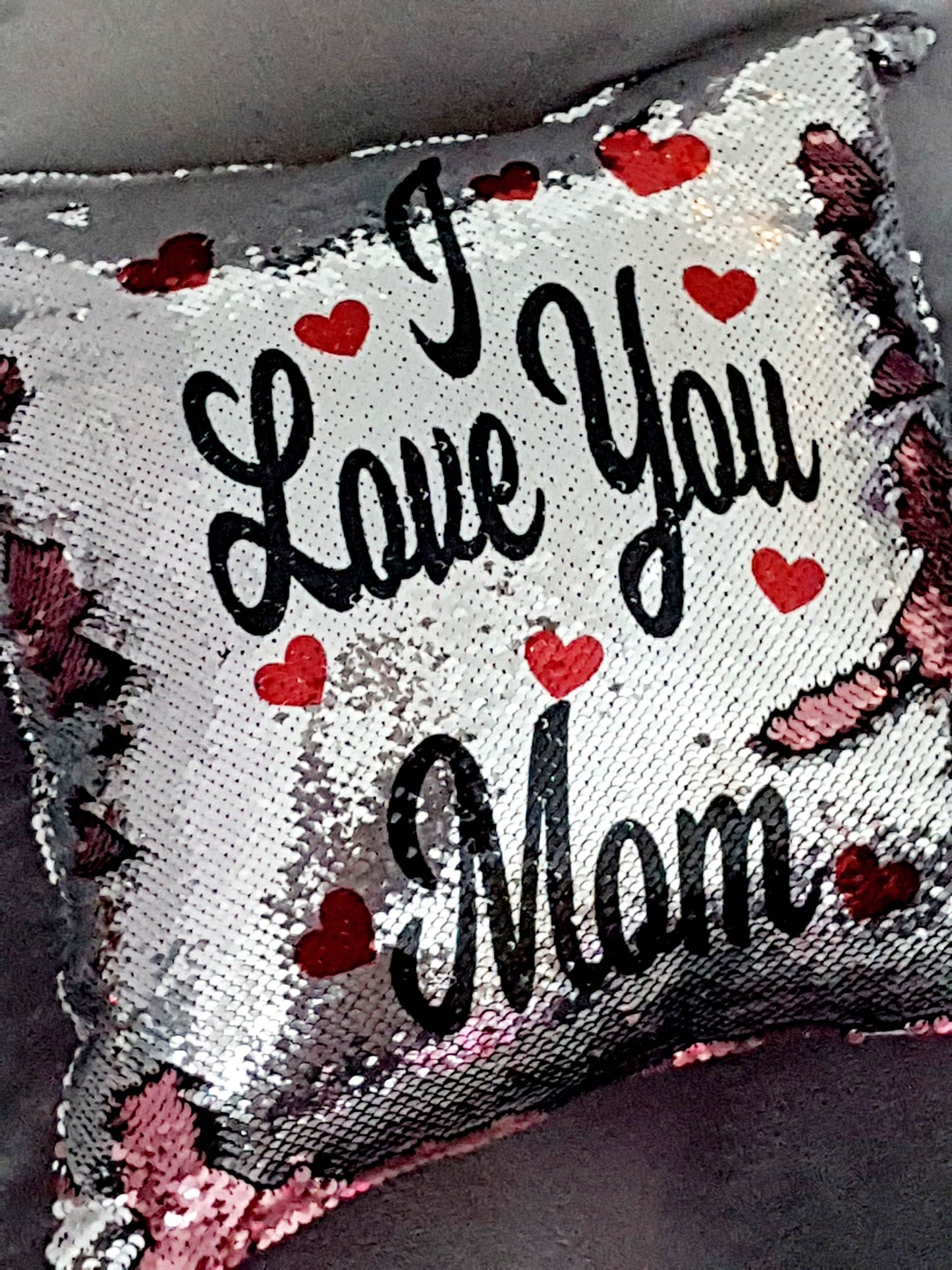 Personalised I love You Reversible Sequin Cushion
