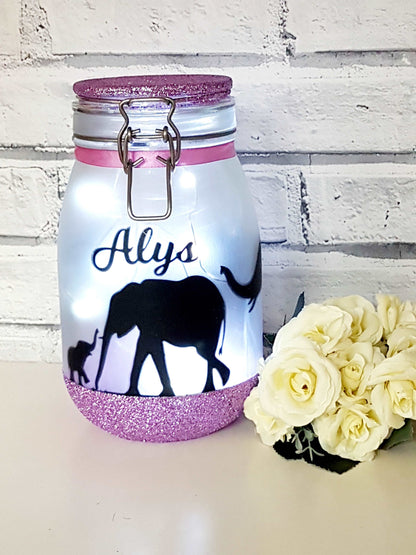 Large Personalised Elephant Themed Light