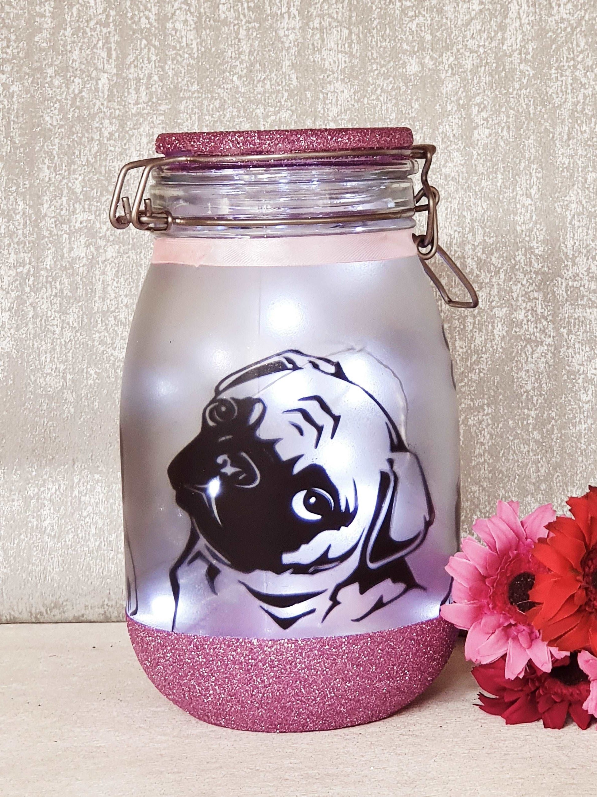 Large Pug Themed Light - Dog Memorial Lantern