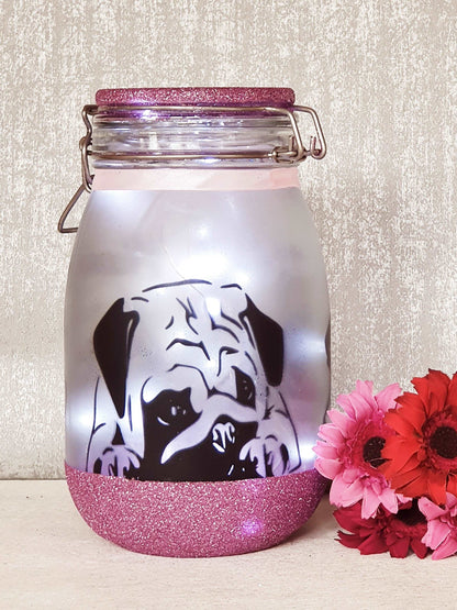 Large Pug Themed Light - Dog Memorial Lantern