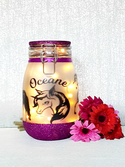 Large Personalised Unicorn Themed Light
