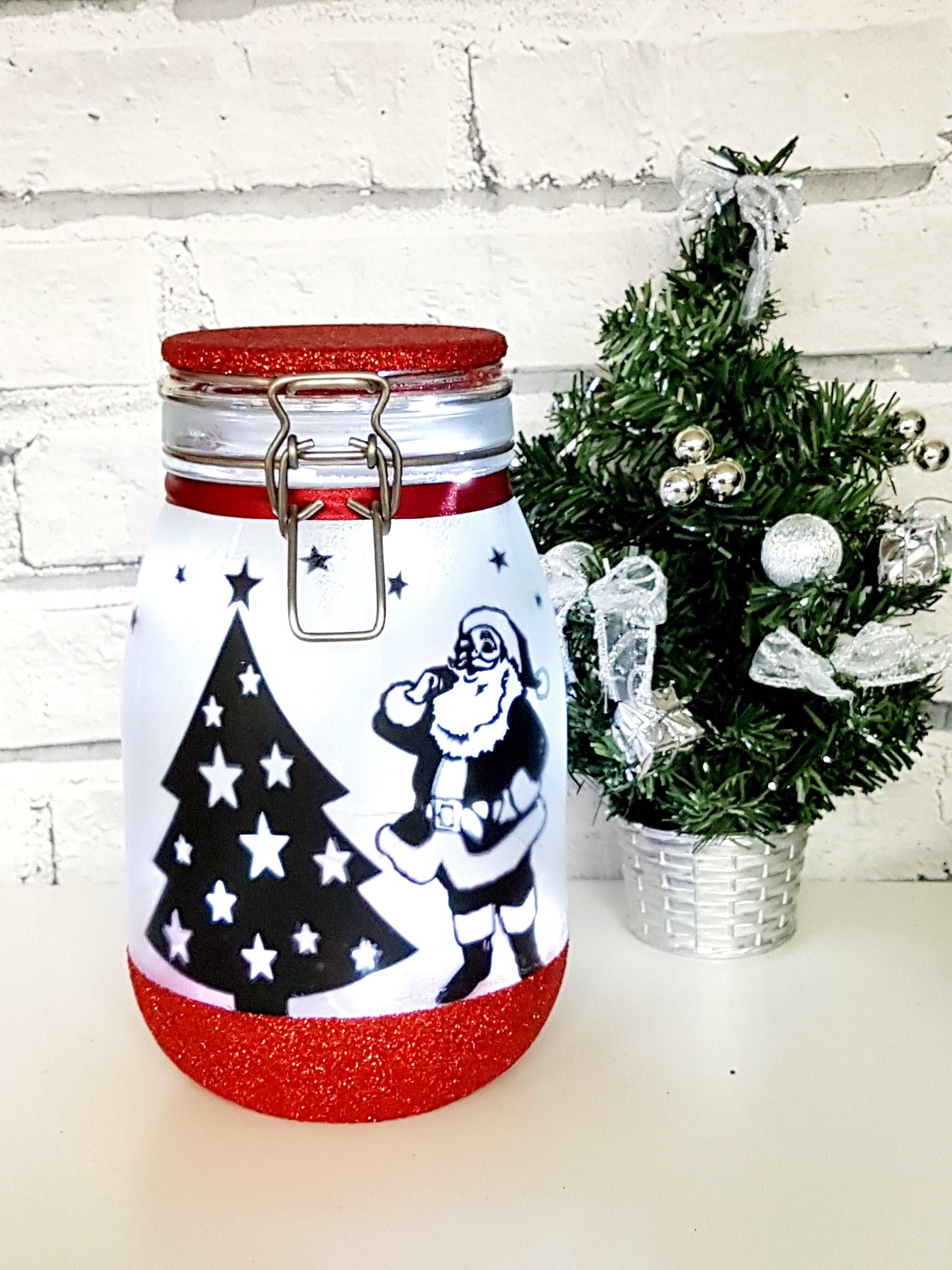 Large Christmas Lantern - Santa Light