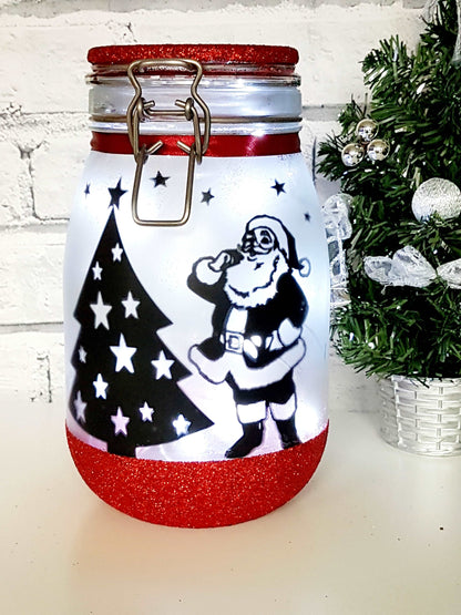 Large Christmas Lantern - Santa Light