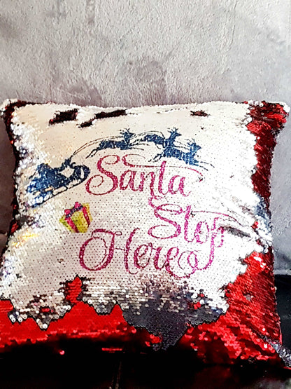 Christmas Reversible Sequin Cushion