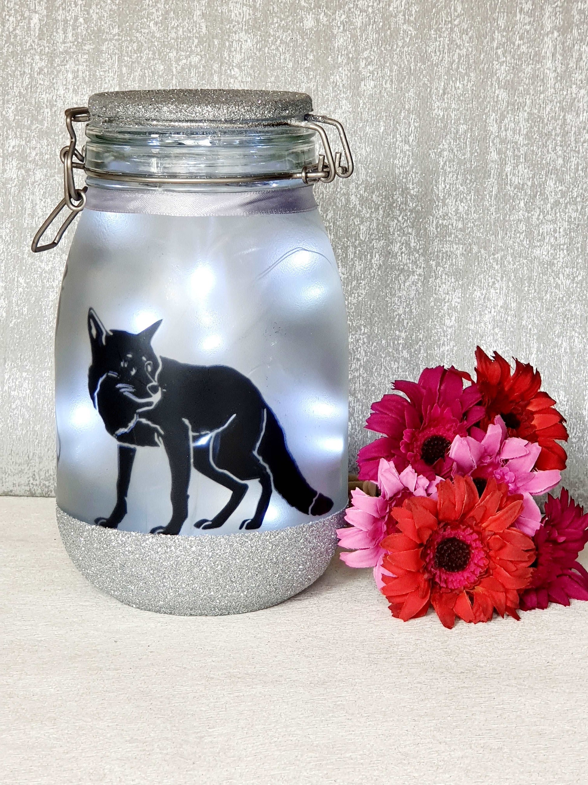 Large Fox Themed Light Jar
