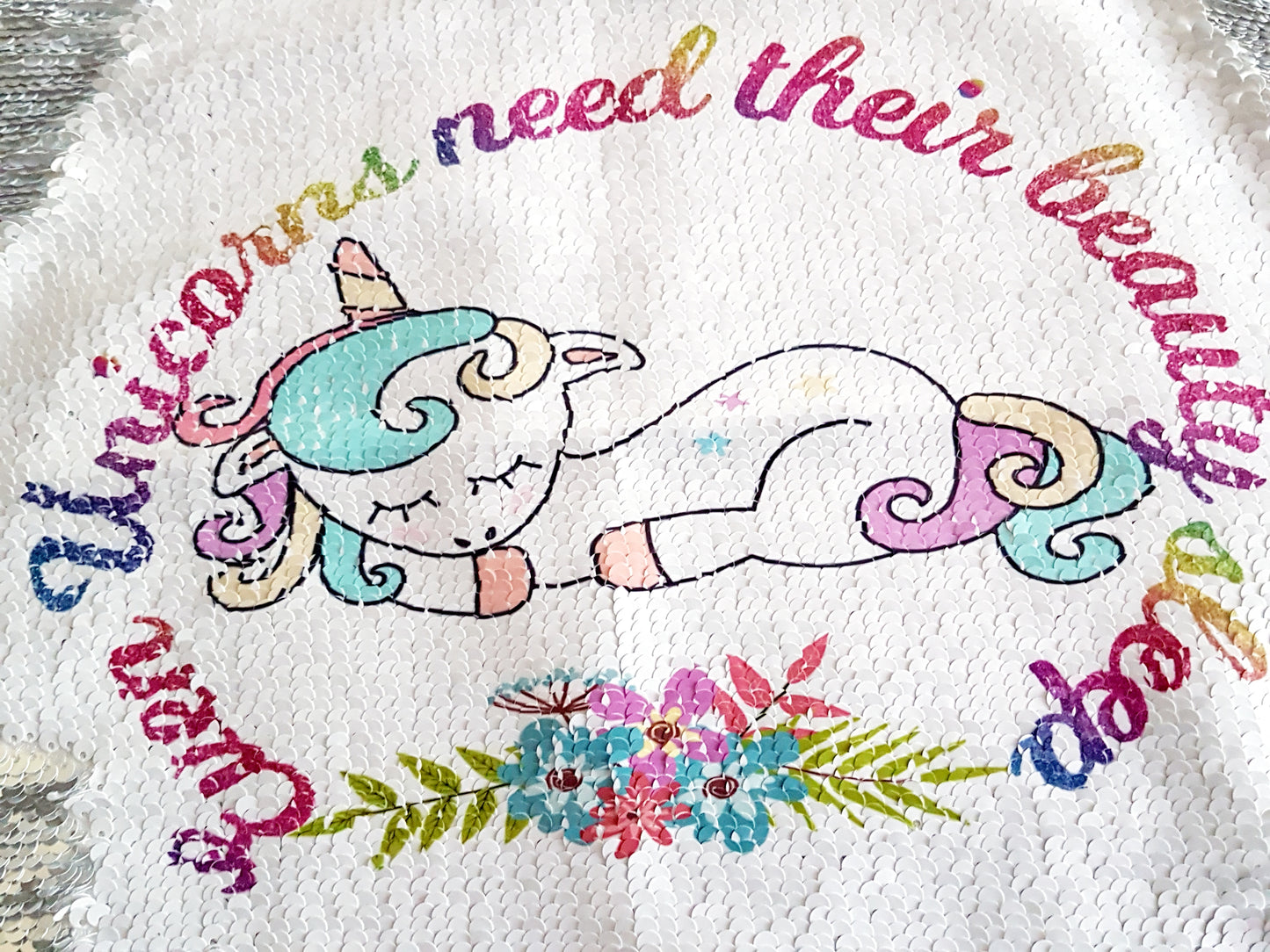 Unicorn Reversible Sequin Pillow