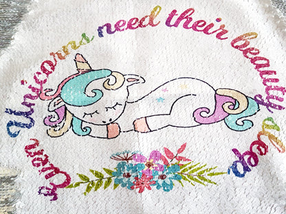Unicorn Reversible Sequin Pillow