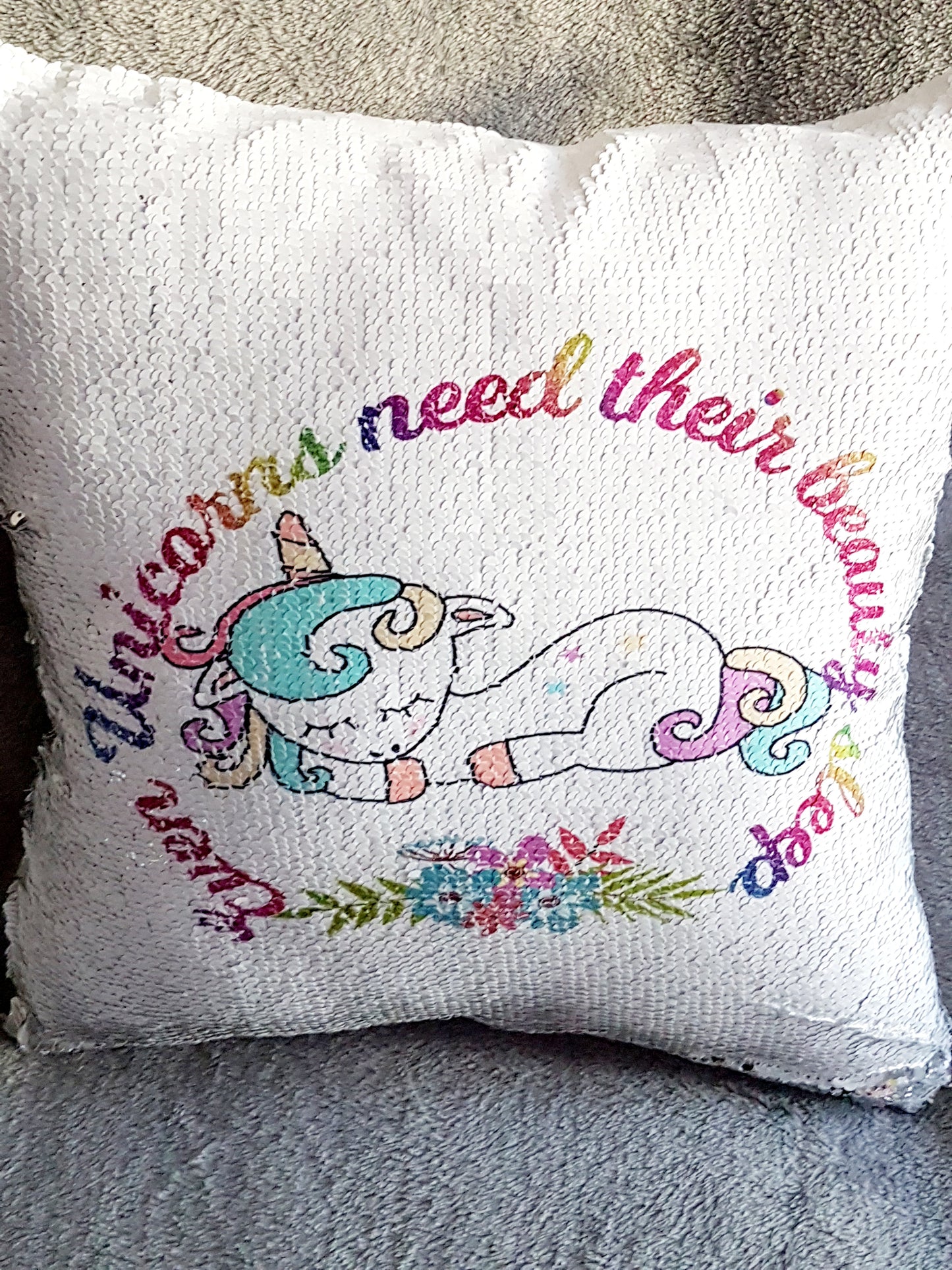 Unicorn Reversible Sequin Pillow