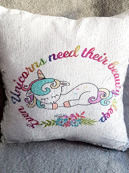 Unicorn Reversible Sequin Pillow