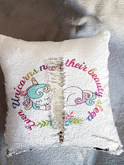 Unicorn Reversible Sequin Pillow