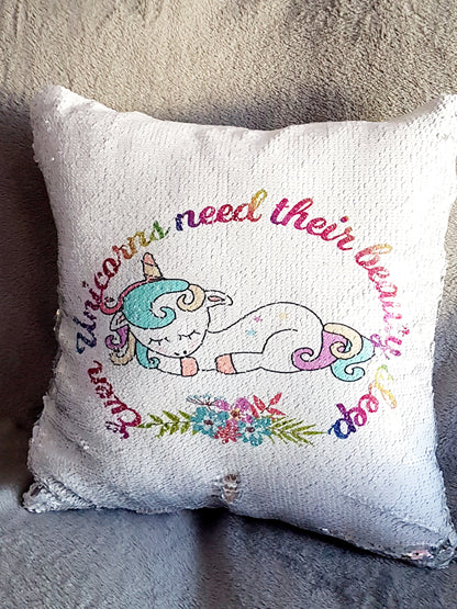 Unicorn Reversible Sequin Pillow