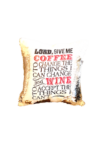 Reversible Sequin Decorative Wine Pillow
