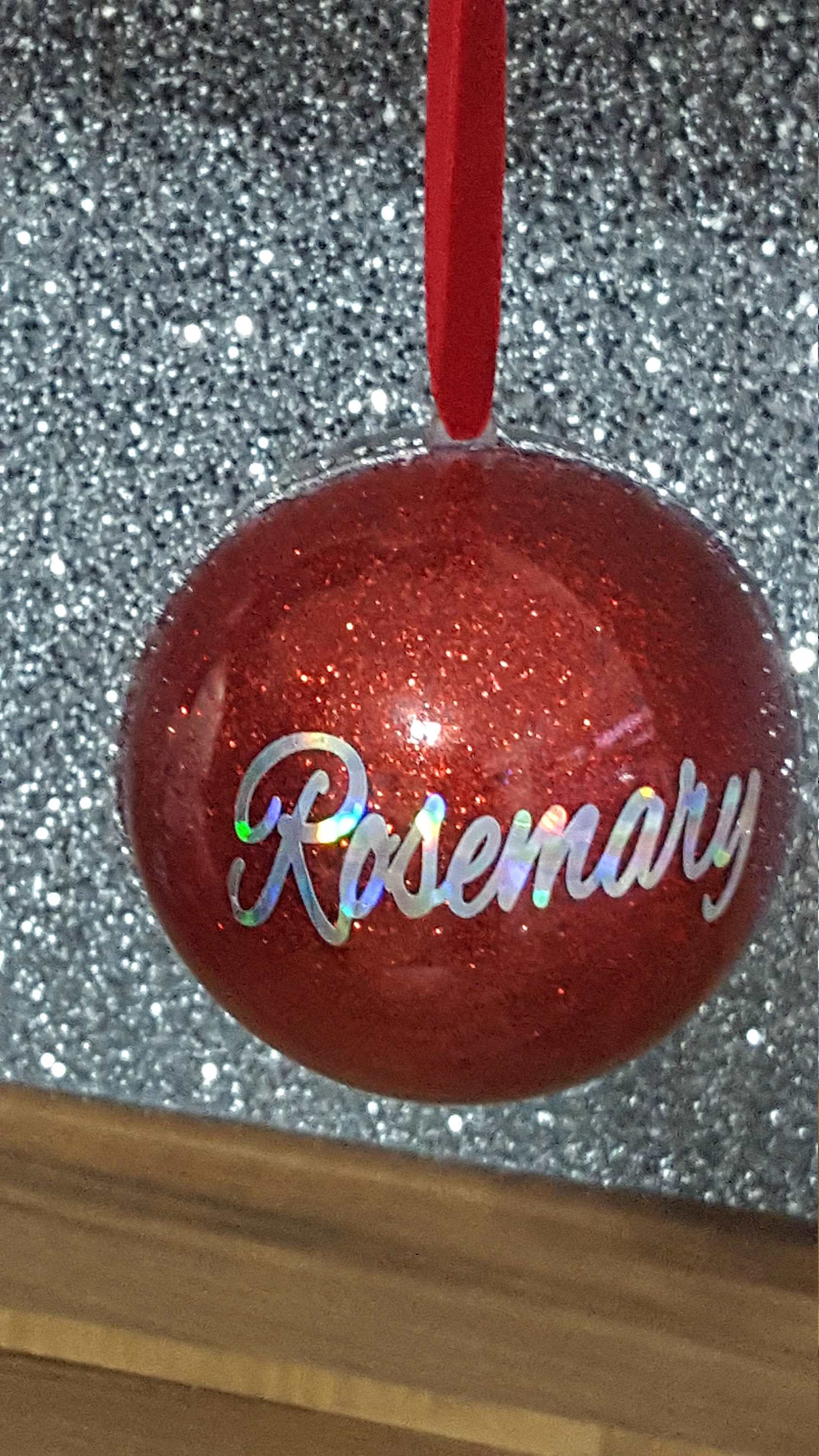 Large 10cm Personalised Glitter Christmas Bauble,Christmas Ornament,Christmas Tree Decoration,Glitter Ornaments,Large Christmas Ornaments