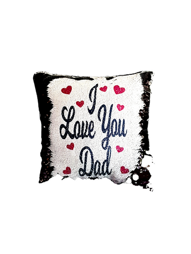 Personalised I love You Reversible Sequin Cushion