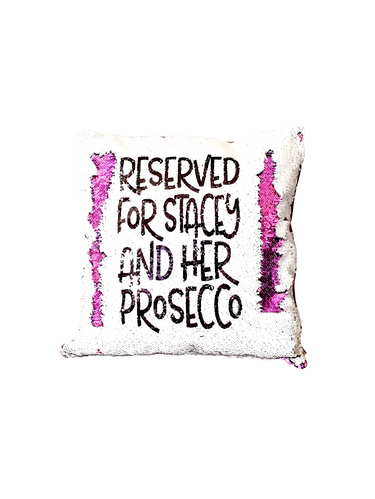 Personalised Prosecco Reversible Sequin Cushion