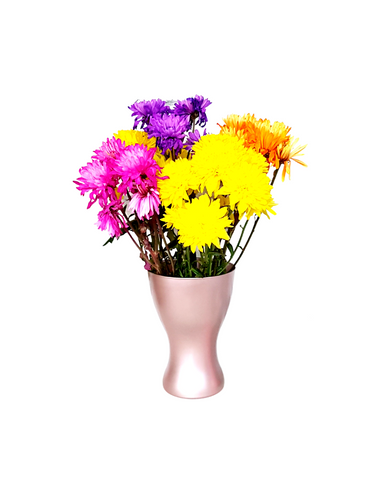 Rose Gold Hand Painted Flower Vase
